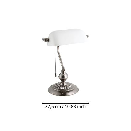 Eglo - Bordlampe 1xE27/60W/230V hvid/skinnende krom