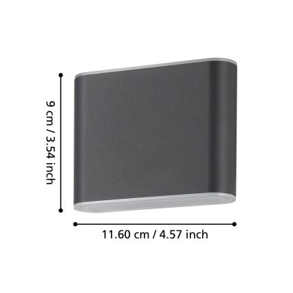 Eglo - Udendørs LED væglampe 2xLED/2,9W/230V 3000K/4000K/6500K IP65