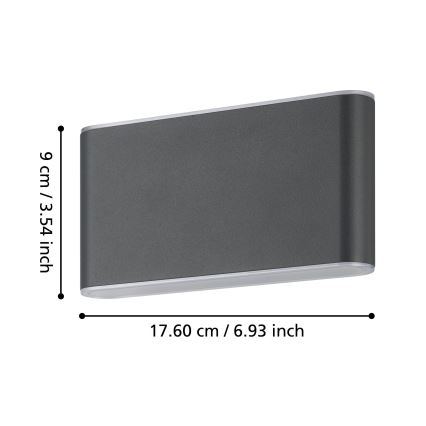 Eglo - Udendørs LED væglampe 2xLED/5,8W/230V IP65