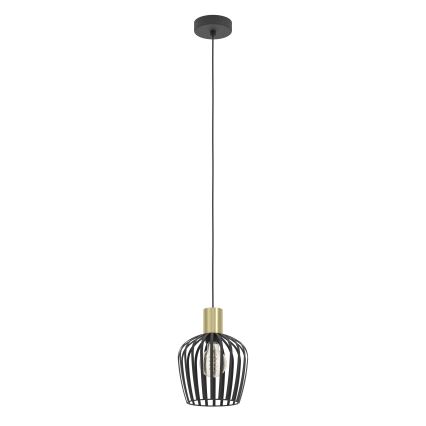 Eglo - Pendel 1xE27/40W/230V sort/guldfarvet