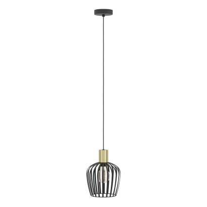Eglo - Pendel 1xE27/40W/230V sort/guldfarvet