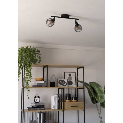 Eglo - Spotlampe 2xE14/40W/230V sort