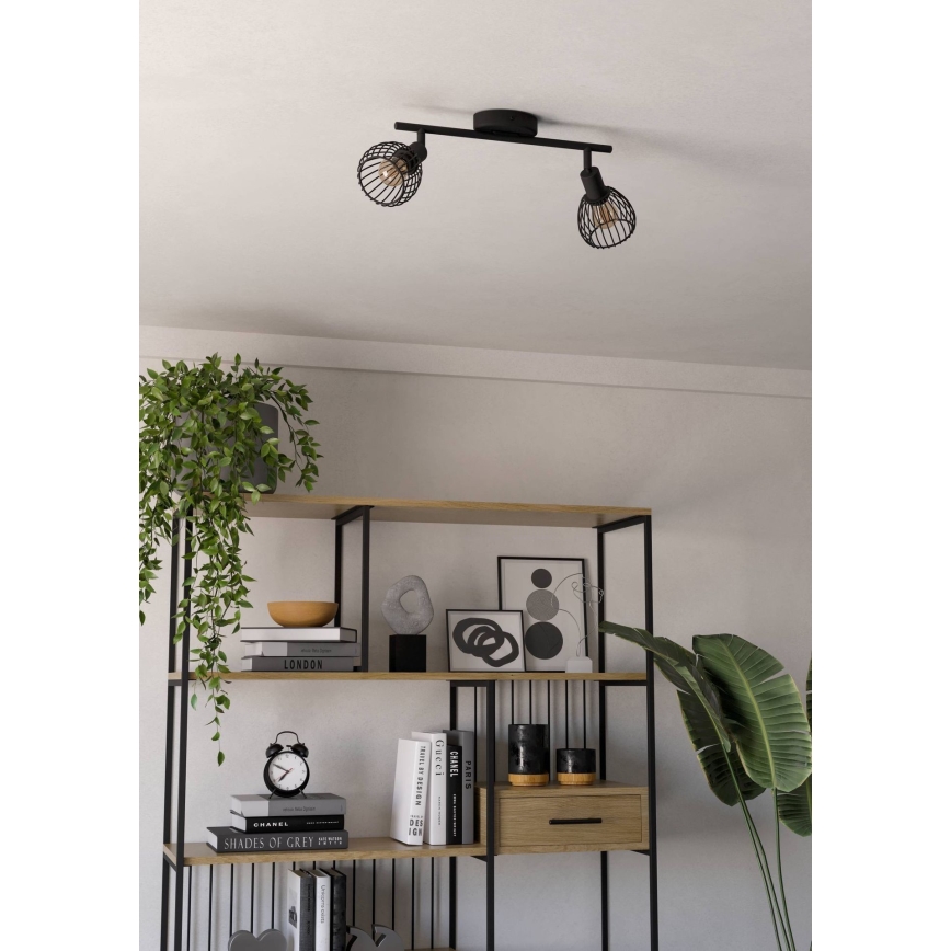 Eglo - Spotlampe 2xE14/40W/230V sort
