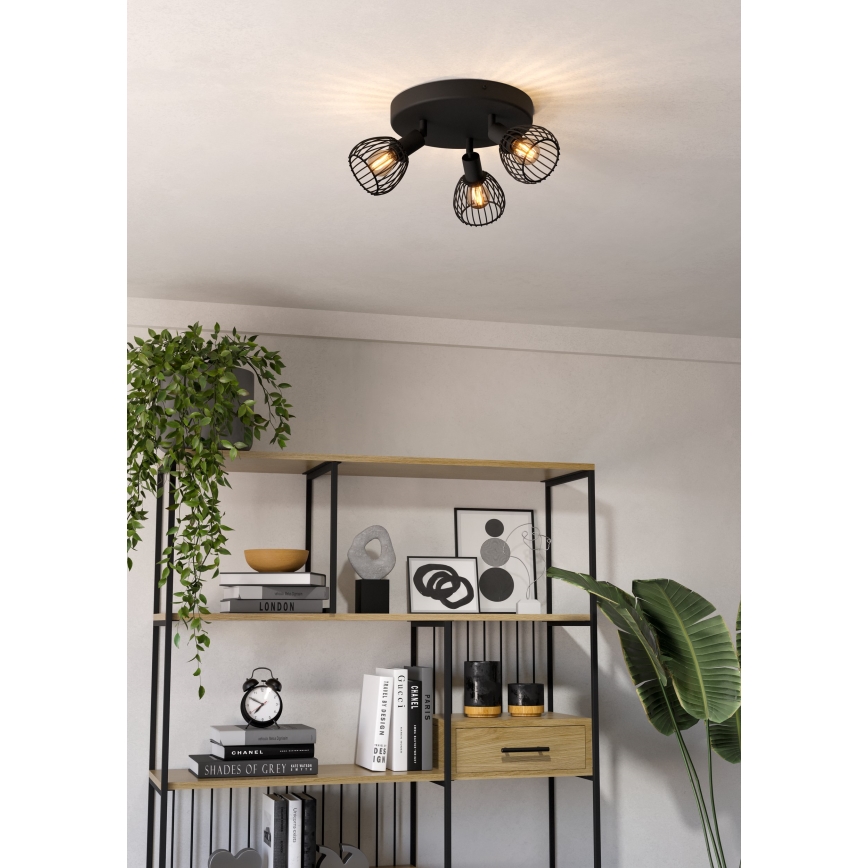 Eglo - Spotlampe 3xE14/40W/230V sort