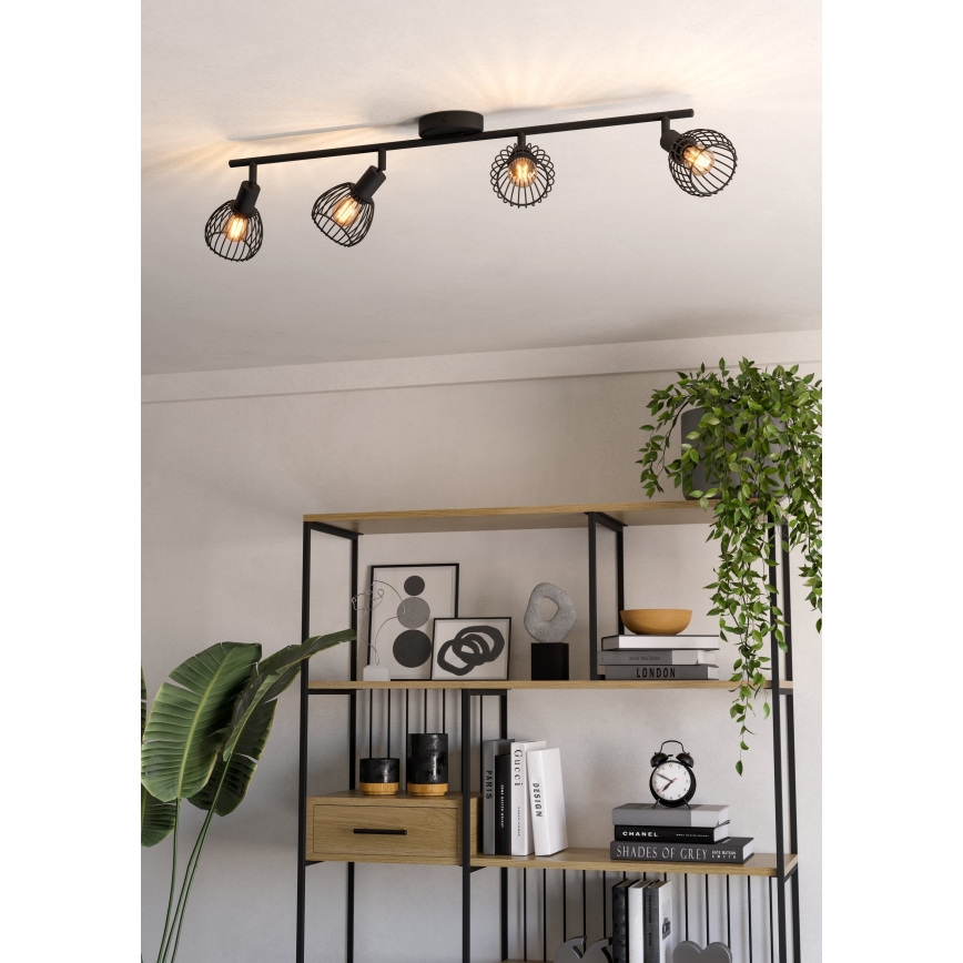 Eglo - Spotlampe 4xE14/40W/230V sort