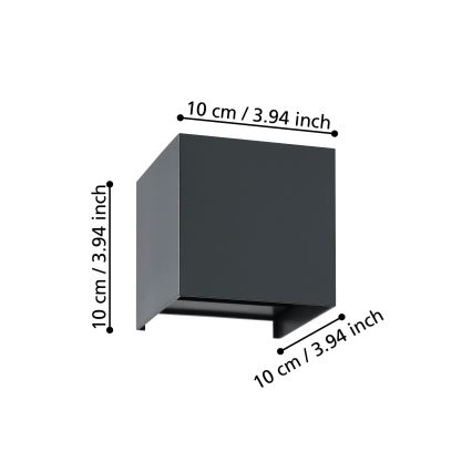 Eglo - LED væglampe 2xLED/1,5W/230V 3000K sort