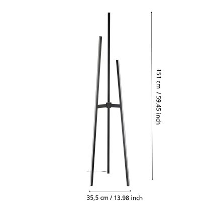Eglo - LED-gulvlampe LED/30W/230V sort