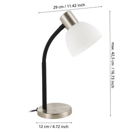 Eglo - Bordlampe 1xE14/25W/230V mat krom