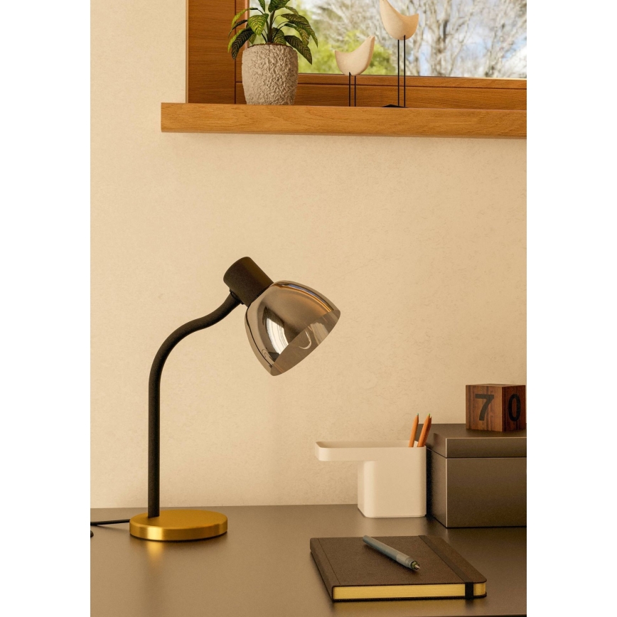 Eglo - Bordlampe 1xE14/25W/230V guldfarvet/sort
