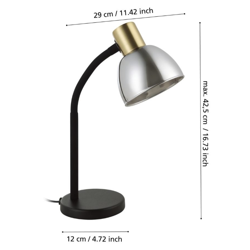 Eglo - Bordlampe 1xE14/25W/230V guldfarvet/sort