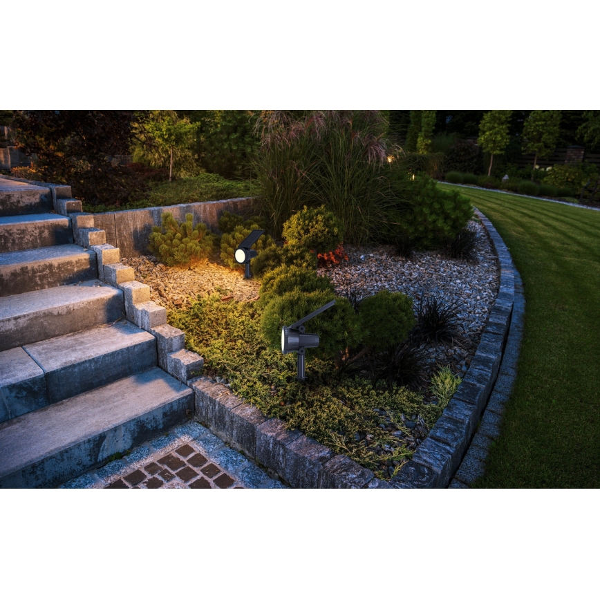 Eglo - LED RGBW dæmpbar solcellelampe LED/3W/4,5V IP44 sort + fjernbetjening