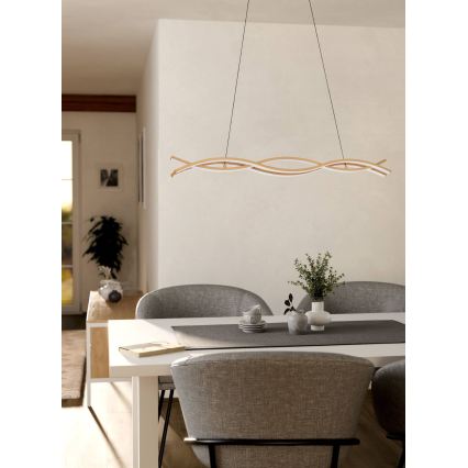 Eglo - LED-pendel med wireophæng LED/35W/230V beige
