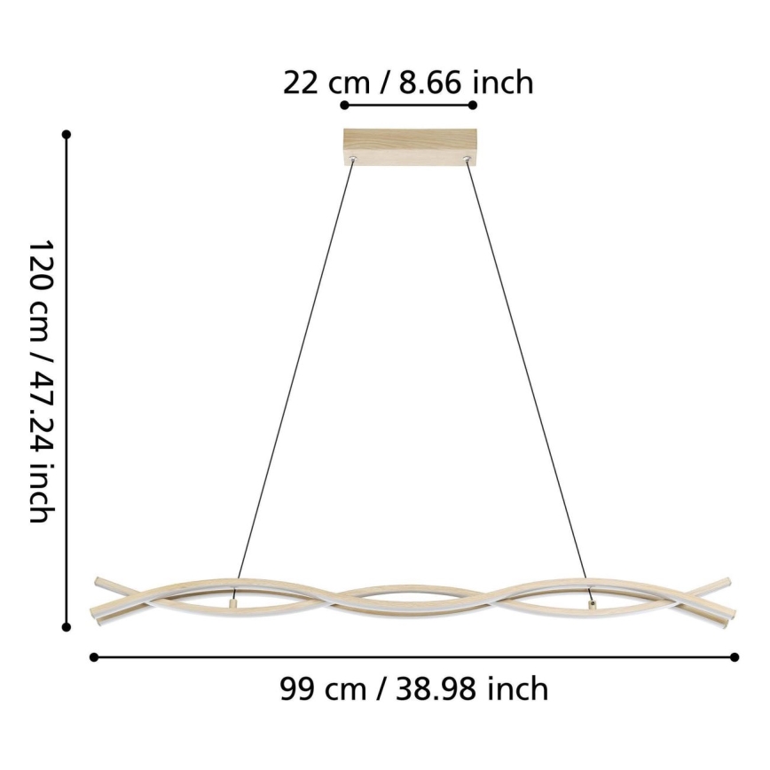 Eglo - LED-pendel med wireophæng LED/35W/230V beige