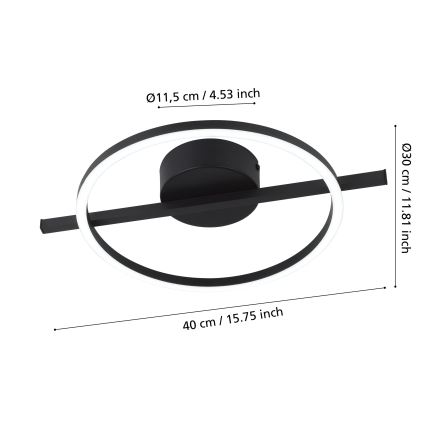 Eglo - LED loftlampe m. RGBW-farver dæmpbar LED/17W/230V 2700-6500K sort + fjernbetjening
