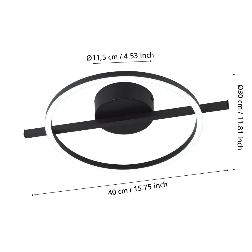 Eglo - LED loftlampe m. RGBW-farver dæmpbar LED/17W/230V 2700-6500K sort + fjernbetjening