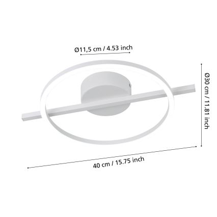 Eglo - LED loftlampe m. RGBW-farver dæmpbar LED/17W/230V 2700-6500K hvid + fjernbetjening