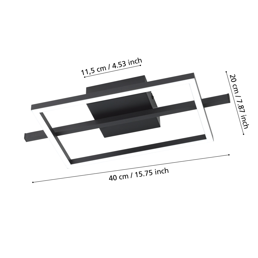 Eglo - LED loftlampe m. RGBW-farver dæmpbar LED/17W/230V 2700-6500K sort + fjernbetjening
