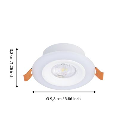 Eglo - 3x LED indbygningslampe til badeværelse m. RGBW-farver dæmpbar 3xLED/3,8W/230V 2700-6500K IP44 + fjernbetjening