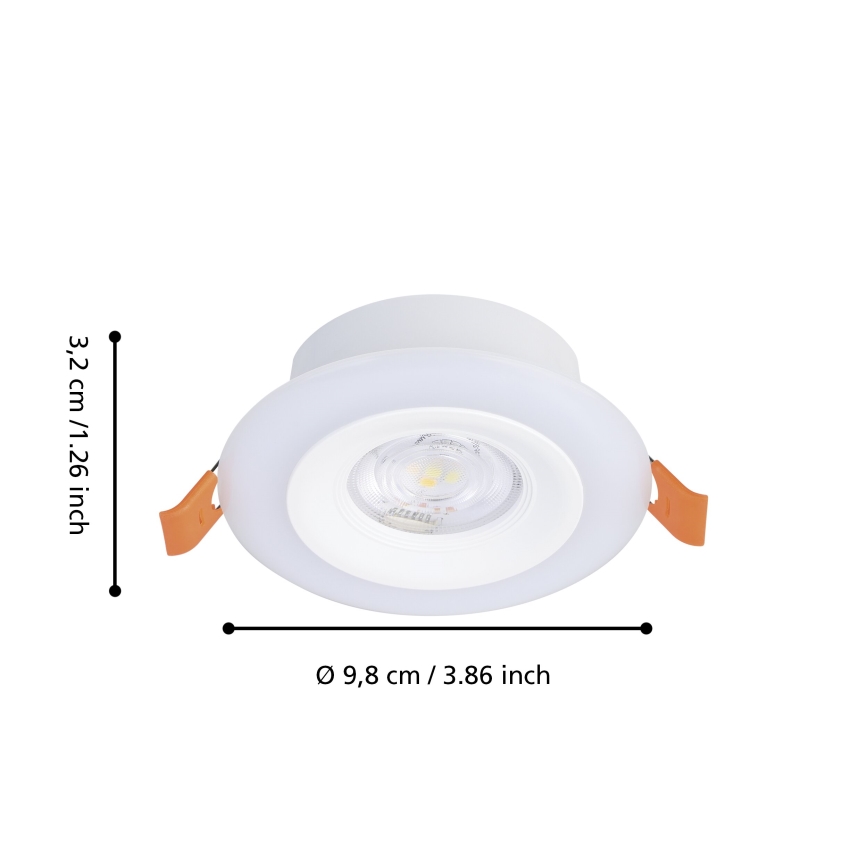 Eglo - 3x LED indbygningslampe til badeværelse m. RGBW-farver dæmpbar 3xLED/3,8W/230V 2700-6500K IP44 + fjernbetjening