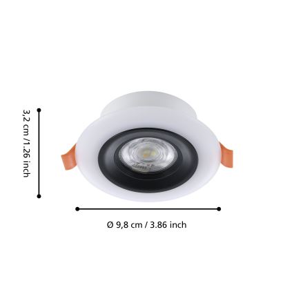 Eglo - 3x LED indbygningslampe til badeværelse m. RGBW-farver dæmpbar 3xLED/3,8W/230V 2700-6500K IP44 + fjernbetjening