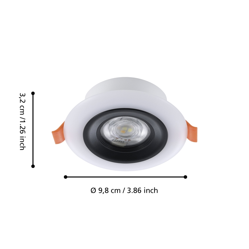 Eglo - 3x LED indbygningslampe til badeværelse m. RGBW-farver dæmpbar 3xLED/3,8W/230V 2700-6500K IP44 + fjernbetjening