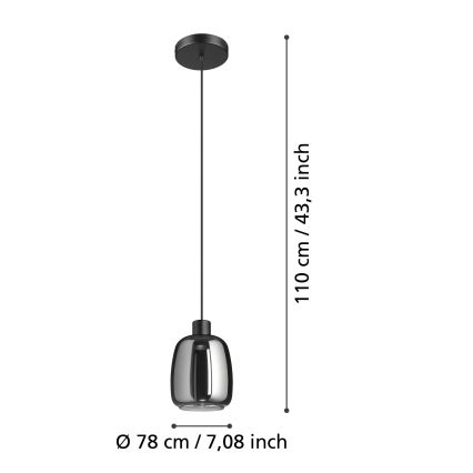 Eglo - LED m. RGBW-farver Pendel dæmpbar LED/3,7W/230V 2700-6500K sort ZigBee