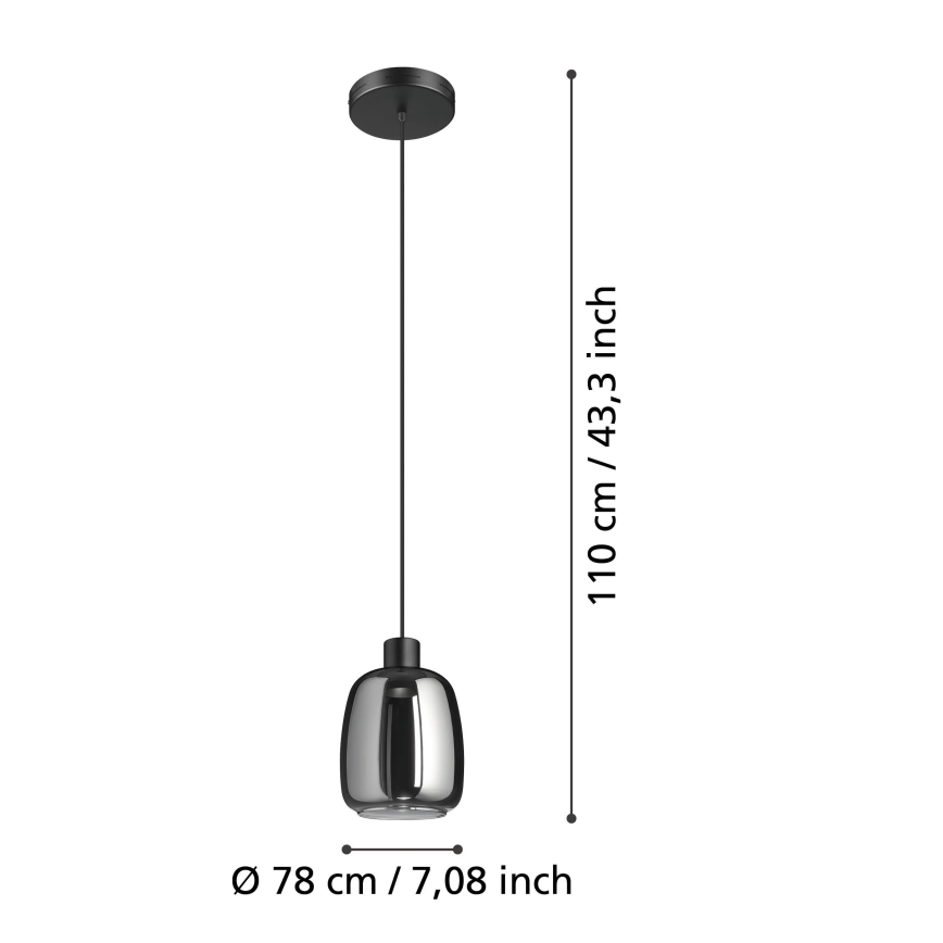 Eglo - LED m. RGBW-farver Pendel dæmpbar LED/3,7W/230V 2700-6500K sort ZigBee
