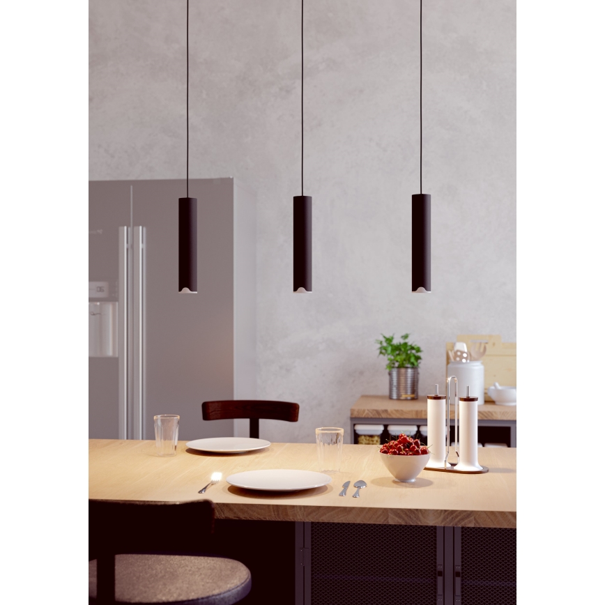 Eglo - LED pendel m. RGBW-farver dæmpbar 3xLED/3,7W/230V 2700-6500K sort