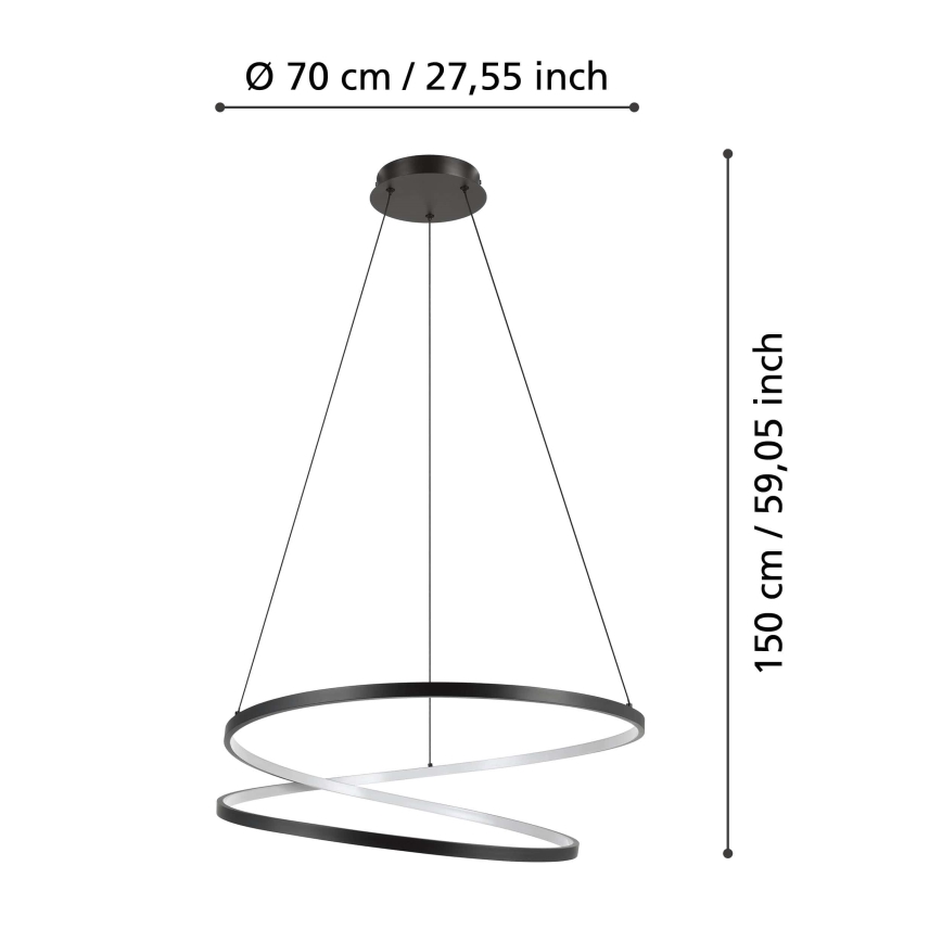 Eglo - LED pendel LED/42W/230V 3000K sort