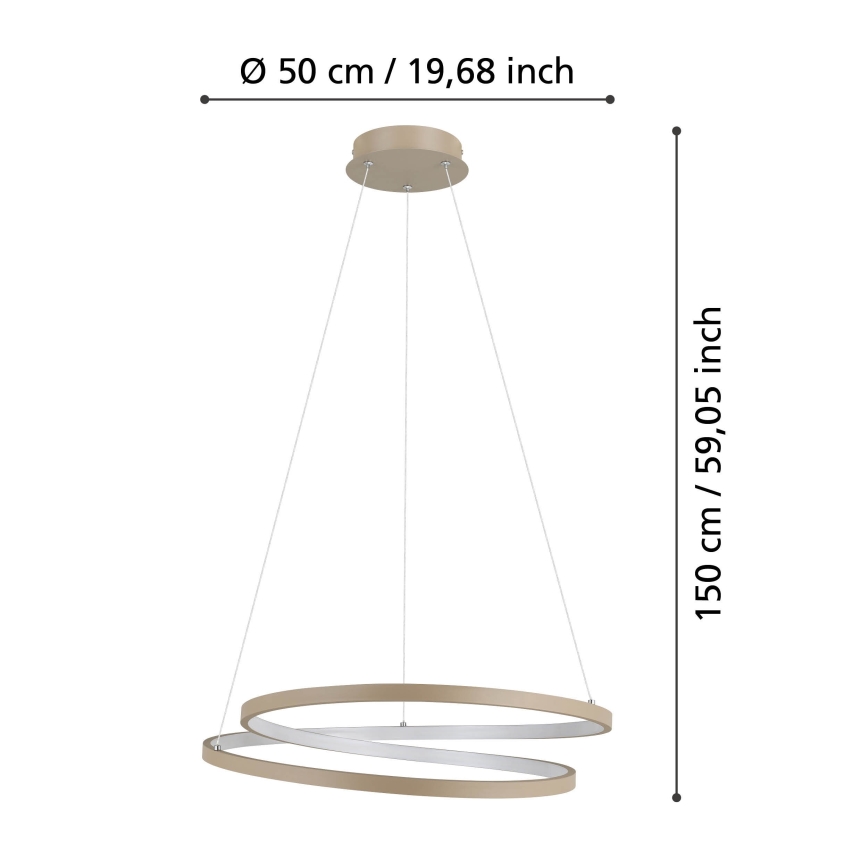 Eglo - LED pendel LED/36W/230V 3000K beige