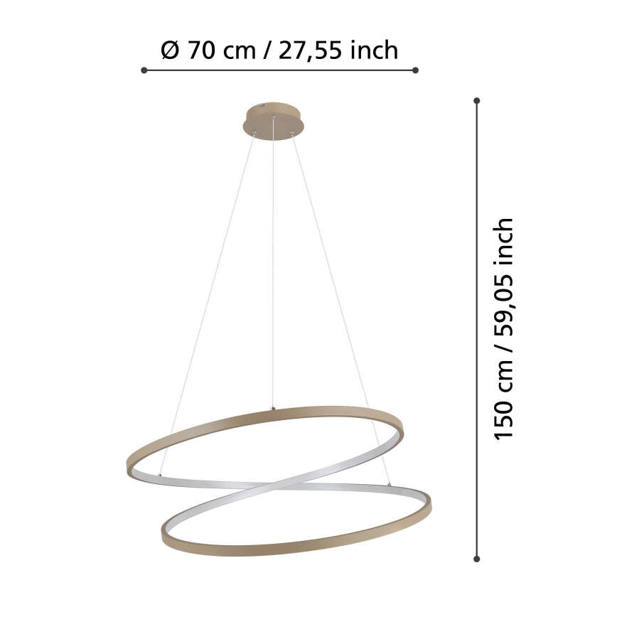 Eglo - LED pendel LED/42W/230V 3000K beige