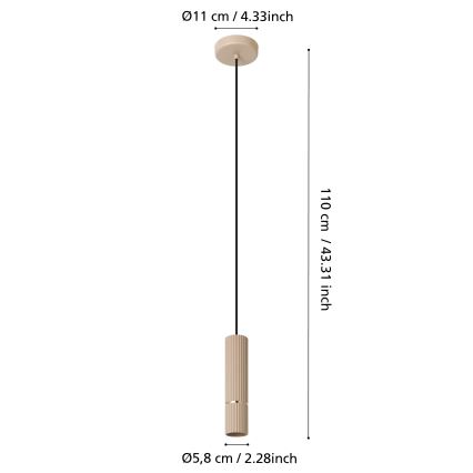 Eglo - LED pendel 1xGU10/5W/230V 3000K beige