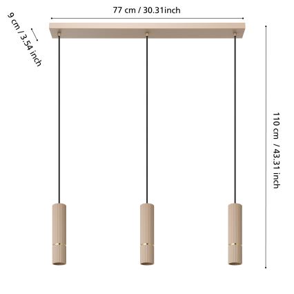 Eglo - LED pendel 3xGU10/5W/230V 3000K beige