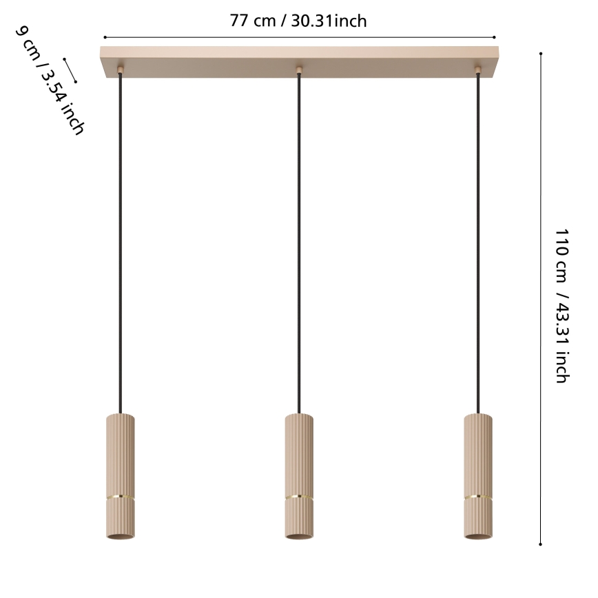 Eglo - LED pendel 3xGU10/5W/230V 3000K beige