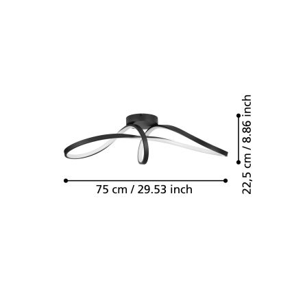Eglo - LED loftlampe m. RGBW-farver dæmpbar LED/22W/230V 2700-6500K sort