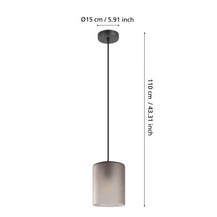 Eglo - Pendel 1xE27/40W/230V grå