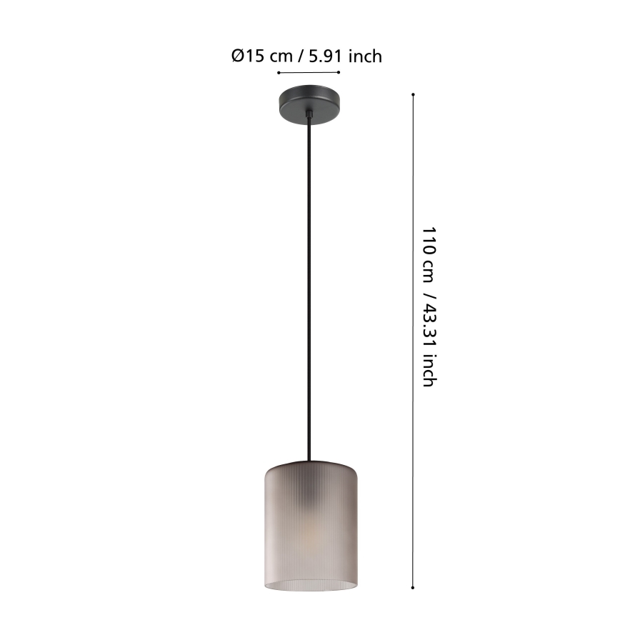 Eglo - Pendel 1xE27/40W/230V grå
