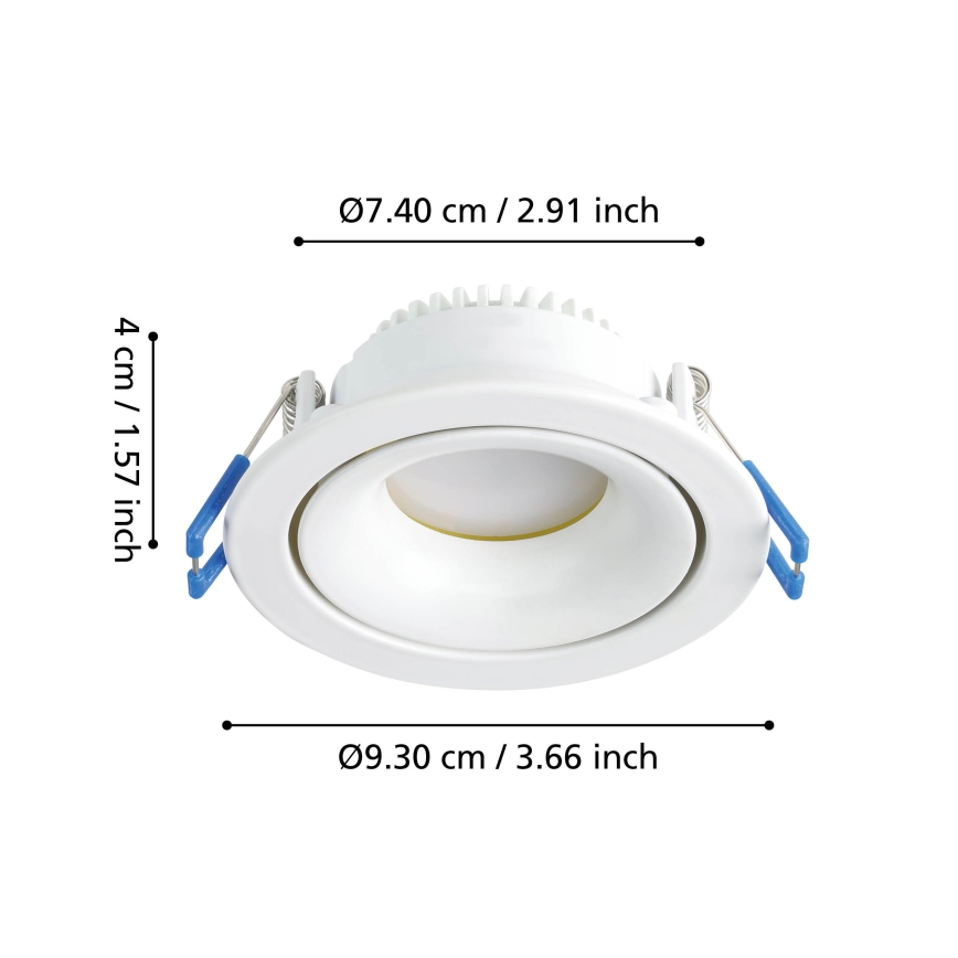 Eglo - LED indbygningslampe dæmpbar/4,9W/230V hvid