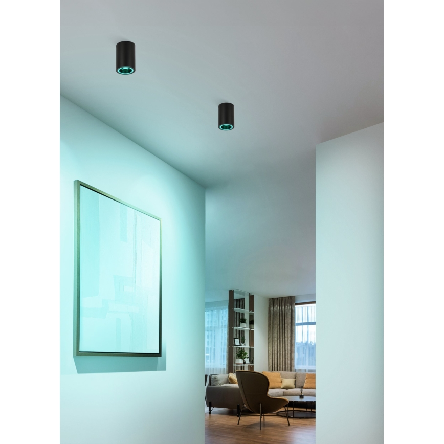 Eglo - LED spotlampe m. RGBW-farver dæmpbar LED/4,9W/230V 2700-6500K sort