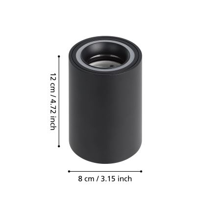 Eglo - LED spotlampe m. RGBW-farver dæmpbar LED/4,9W/230V 2700-6500K sort