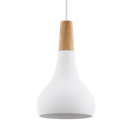 Eglo - Pendel 1xE27/60W/230V diameter 18 cm hvid - FSC certificeret