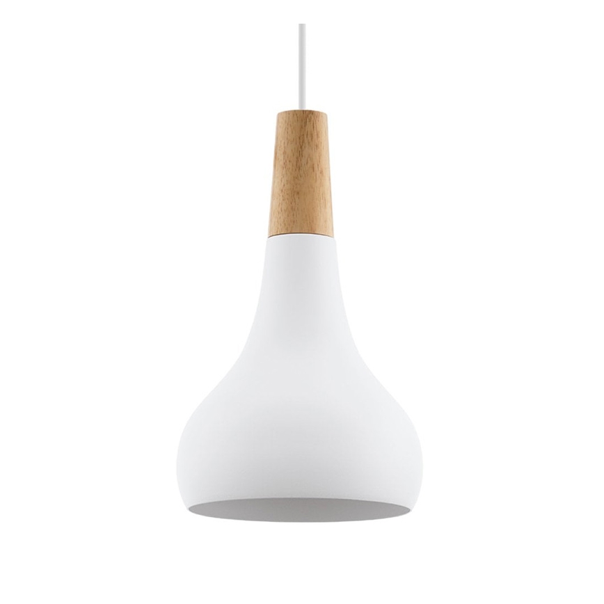 Eglo - Pendel 1xE27/60W/230V diameter 18 cm hvid - FSC certificeret