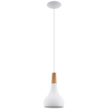 Eglo - Pendel 1xE27/60W/230V diameter 18 cm hvid