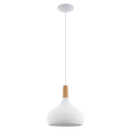 Eglo - Pendel på ledning 1xE27/60W/230V Ø 28 cm hvid