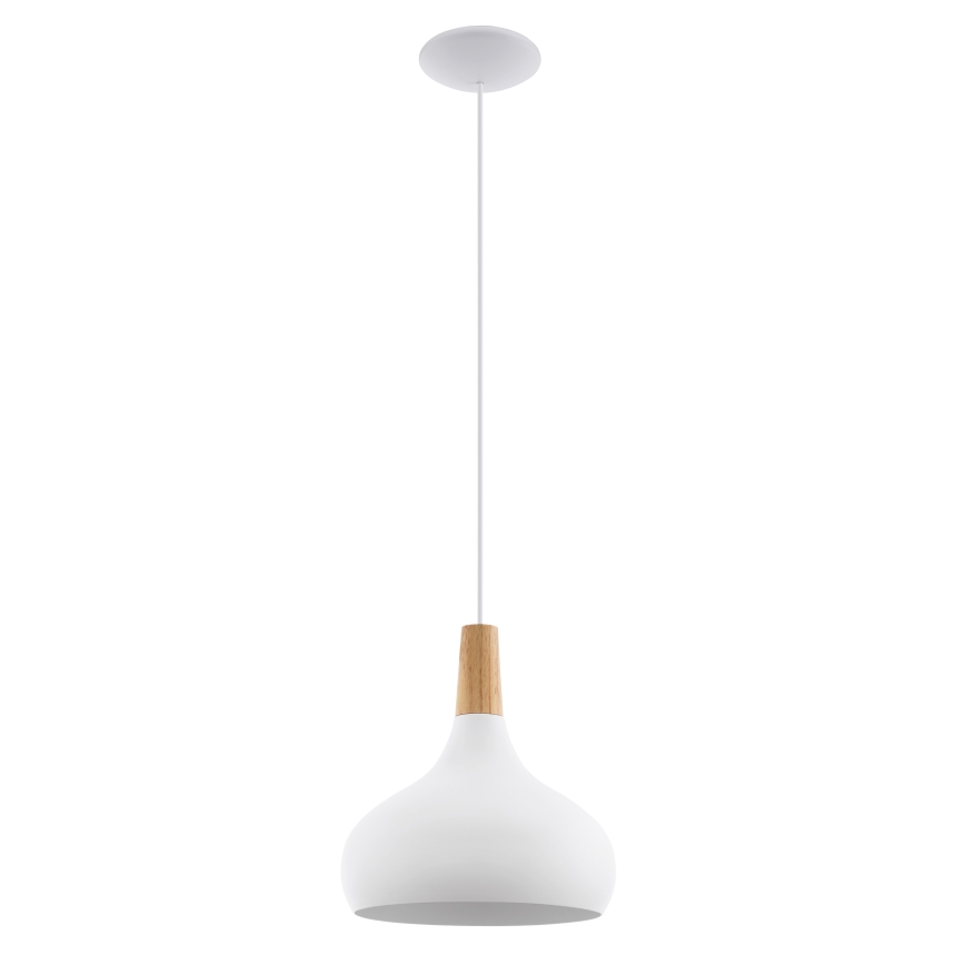 Eglo - Pendel 1xE27/60W/230V diameter 28 cm hvid - FSC certificeret
