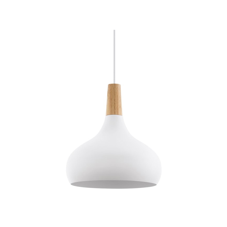 Eglo - Pendel 1xE27/60W/230V diameter 28 cm hvid - FSC certificeret