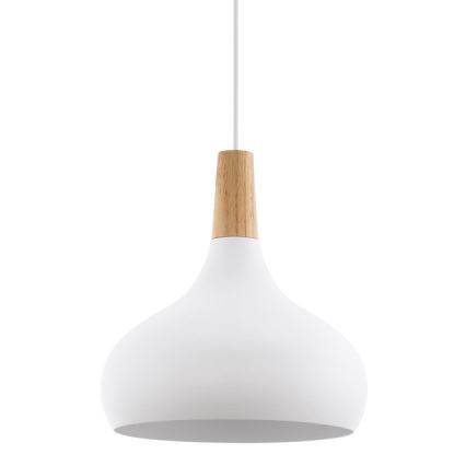 Eglo - Pendel 1xE27/60W/230V diameter 28 cm hvid