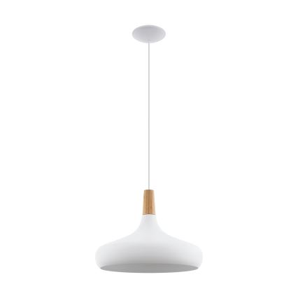 Eglo - Pendel 1xE27/40W/230V diameter 40 cm hvid - FSC-certificeret