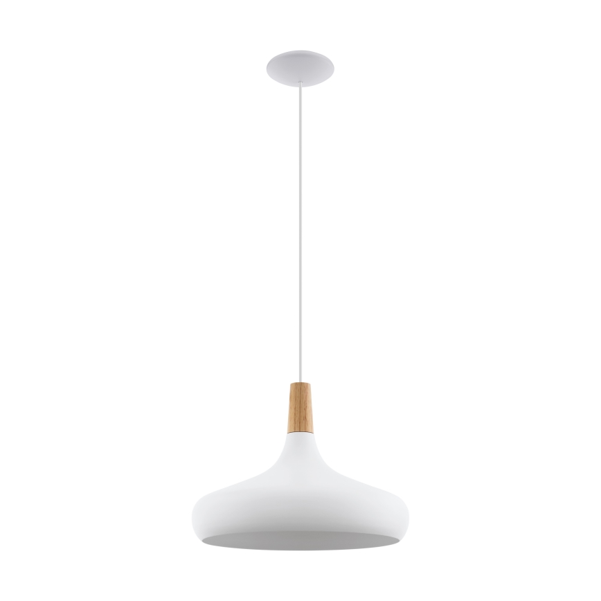 Eglo - Pendel 1xE27/40W/230V diameter 40 cm hvid - FSC-certificeret