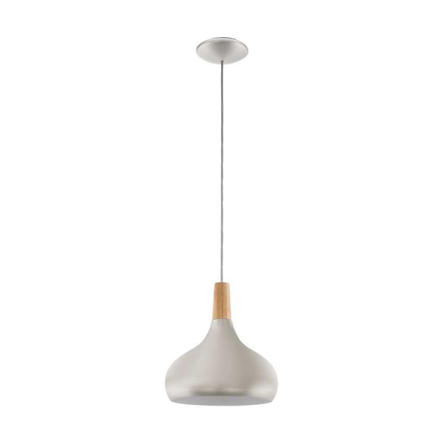 Eglo - Pendel 1xE27/60W/230V diameter 28 cm sølvfarvet - FSC certificeret